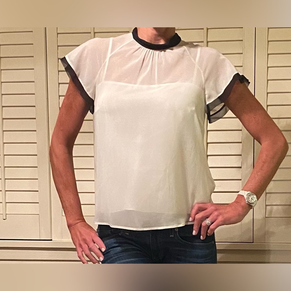 Valentino red white silk top and camisole
